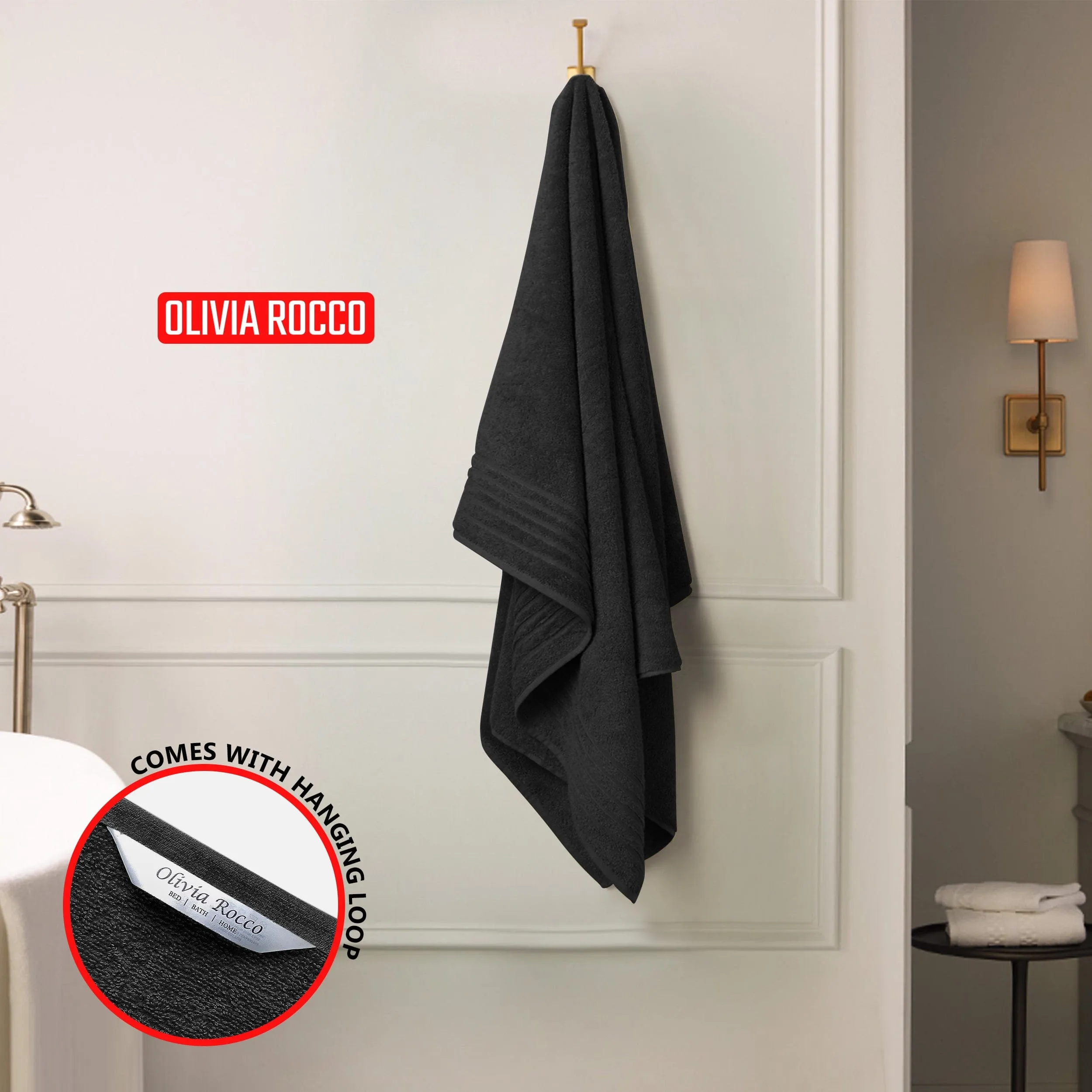 3 Pack Monaco Large Bath Sheets 100% Cotton 500GSM Highly Absorbent Towels Set for Home Gym Beach by OLIVIA ROCCO