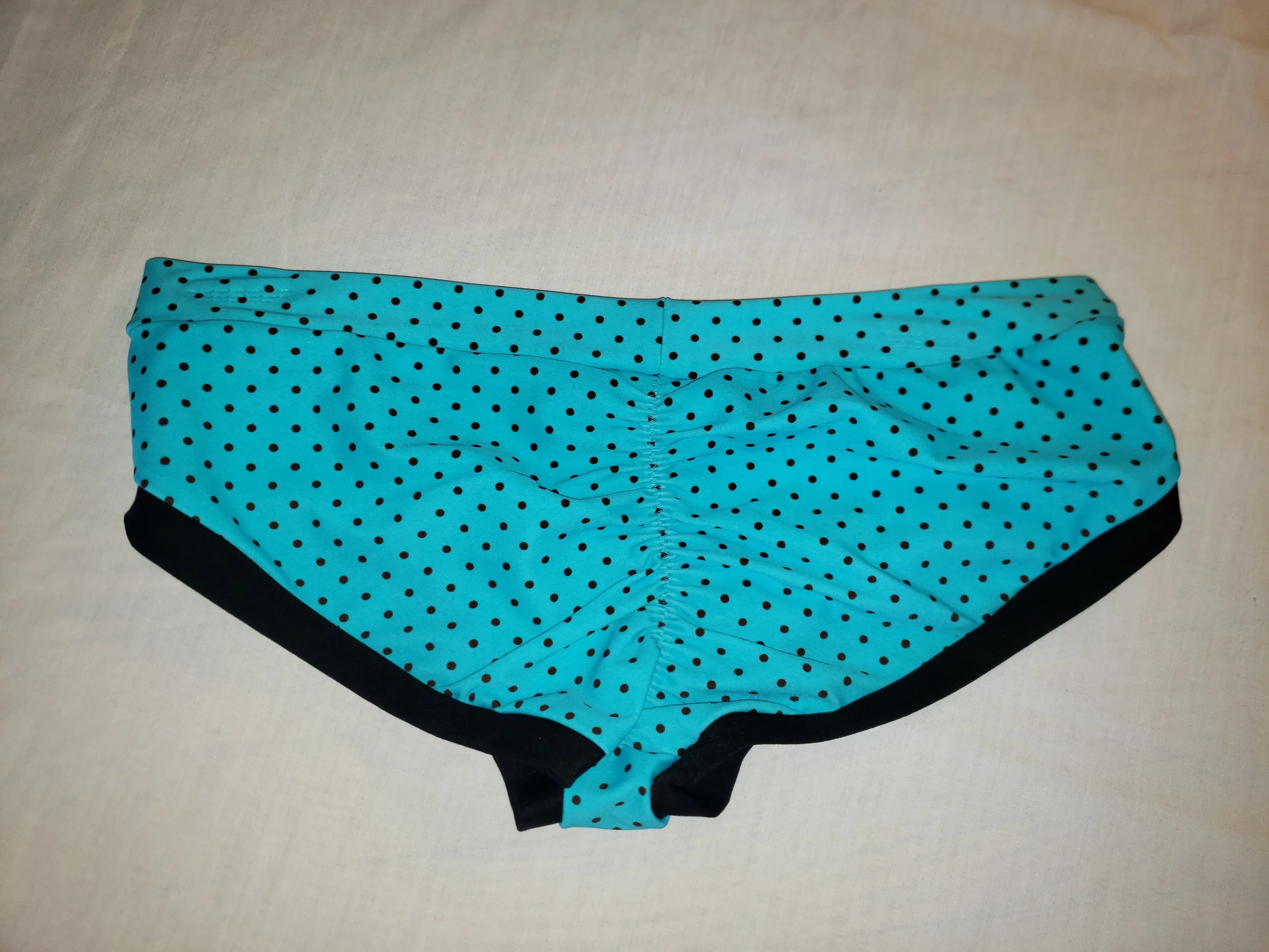 Booty Short- Blue and Black Dot