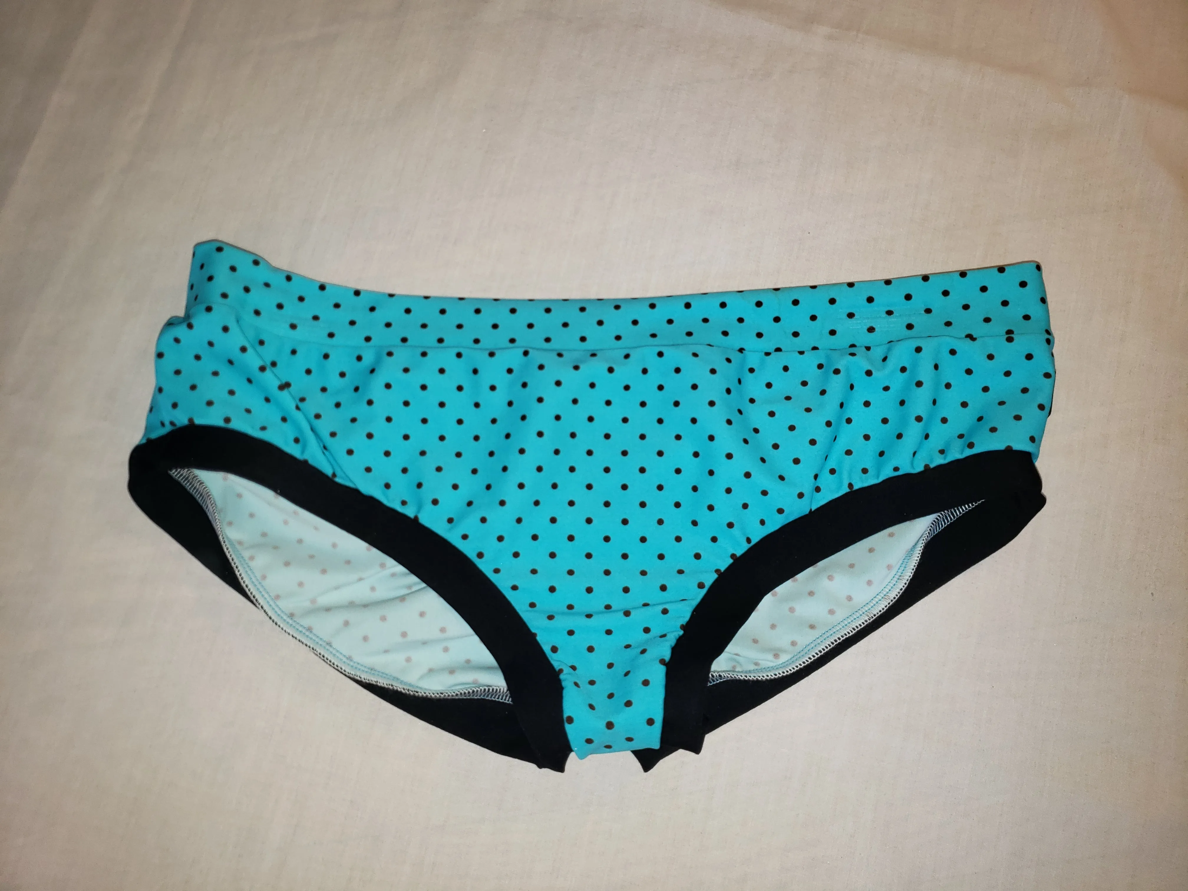 Booty Short- Blue and Black Dot