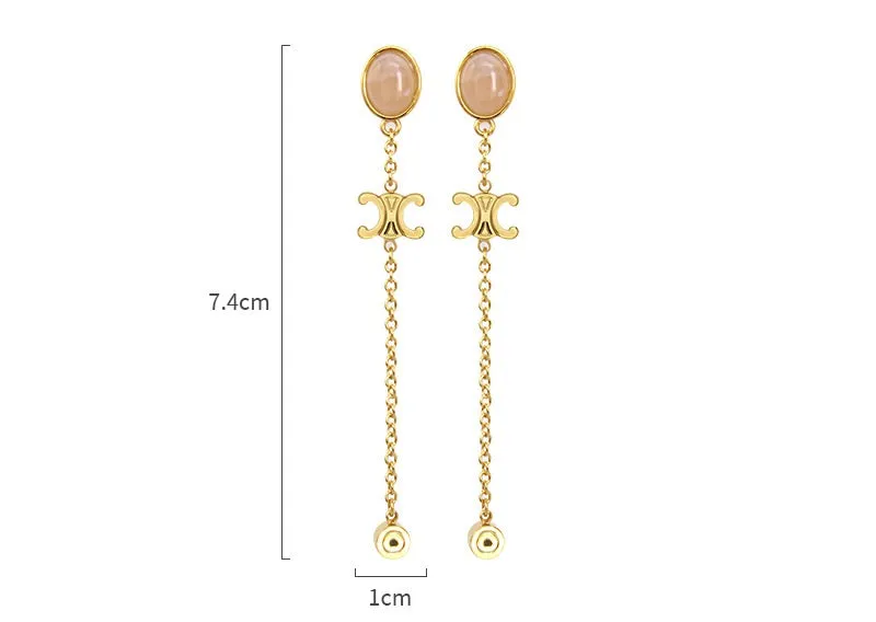 CELINE triumphal arch C-shaped  stud earrings