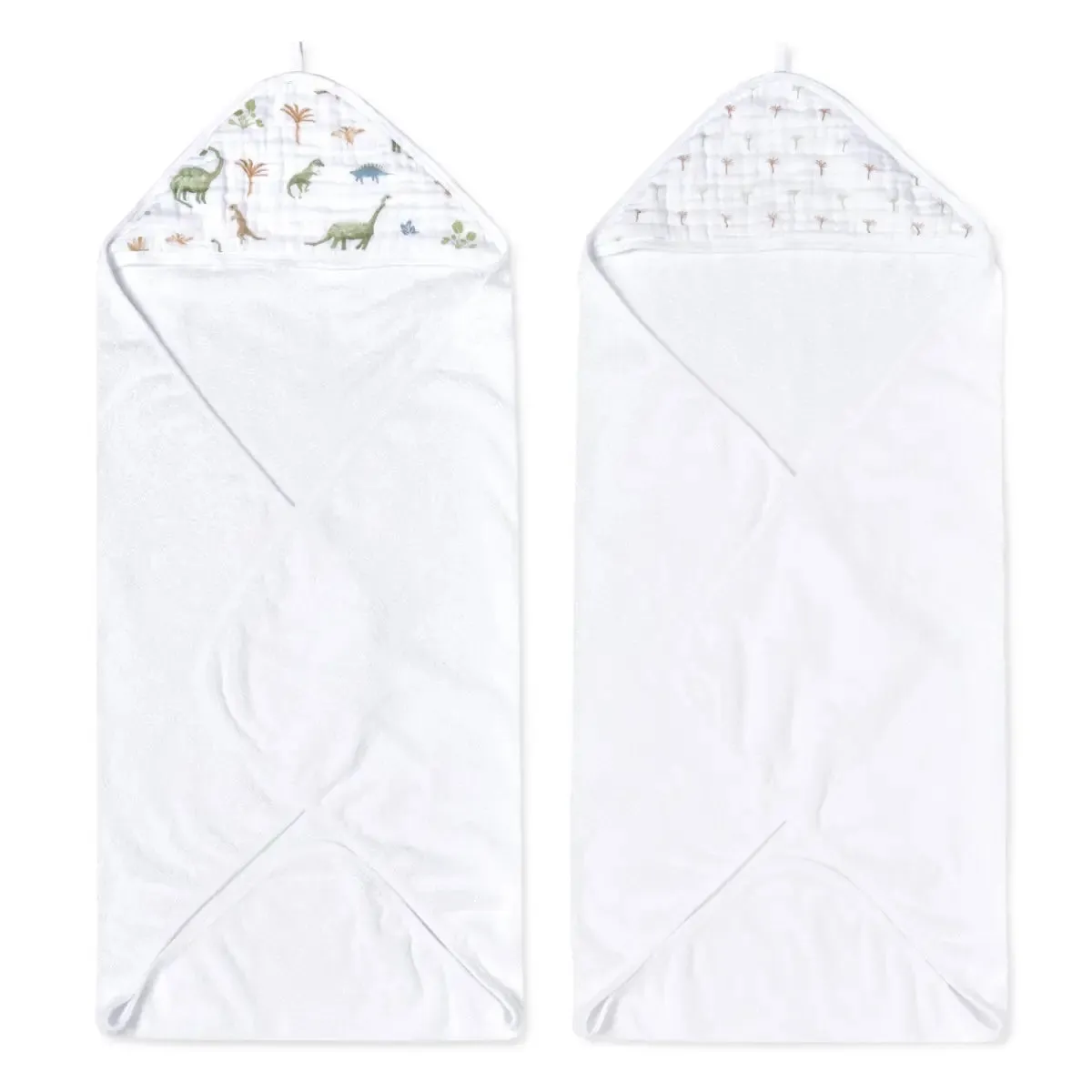Essentials Cotton Muslin Hooded Towels 2 Pack