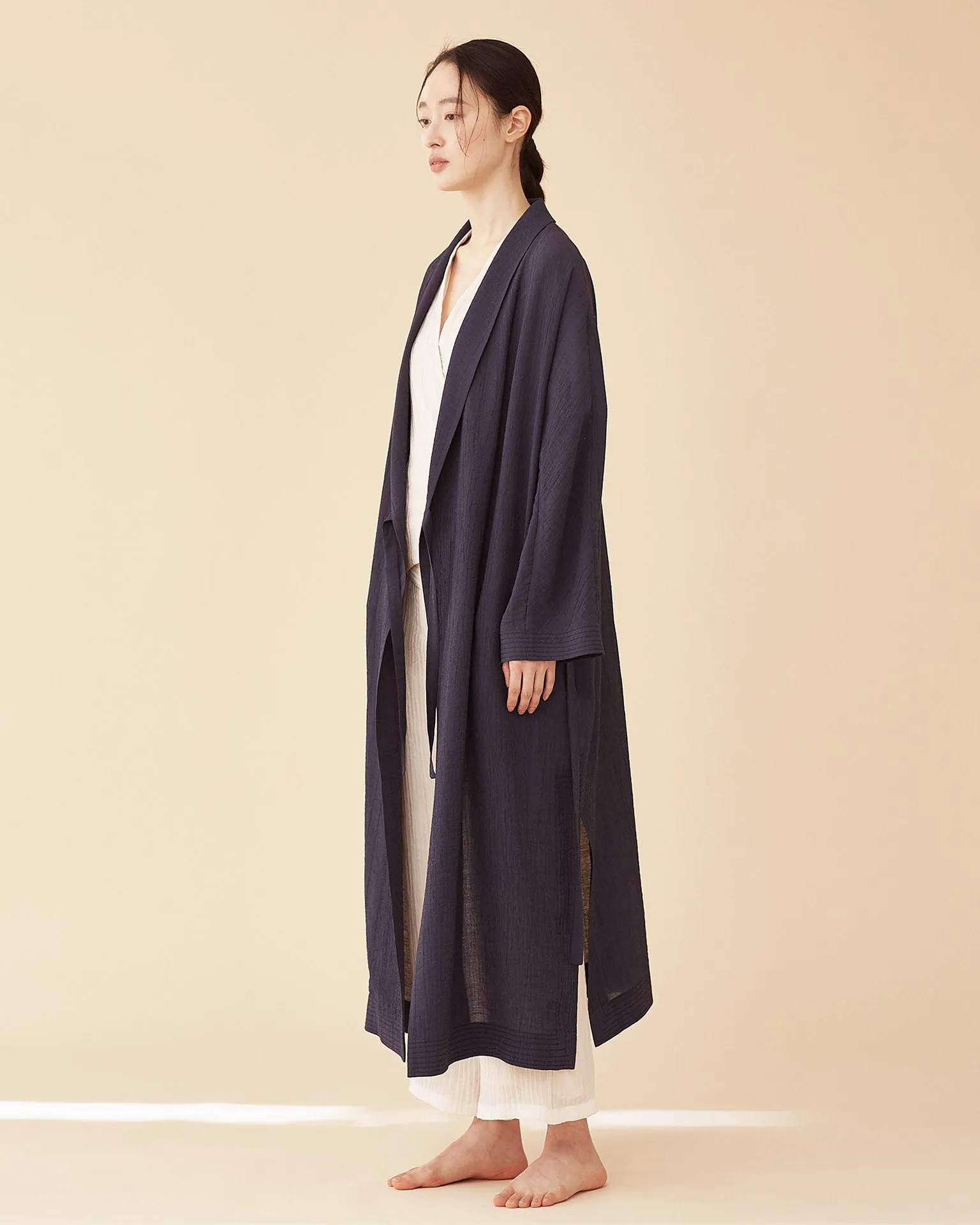 George Shawl Collar Robe / Navy