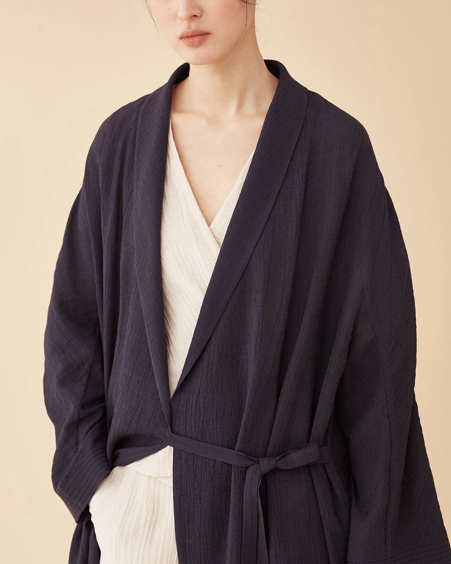George Shawl Collar Robe / Navy