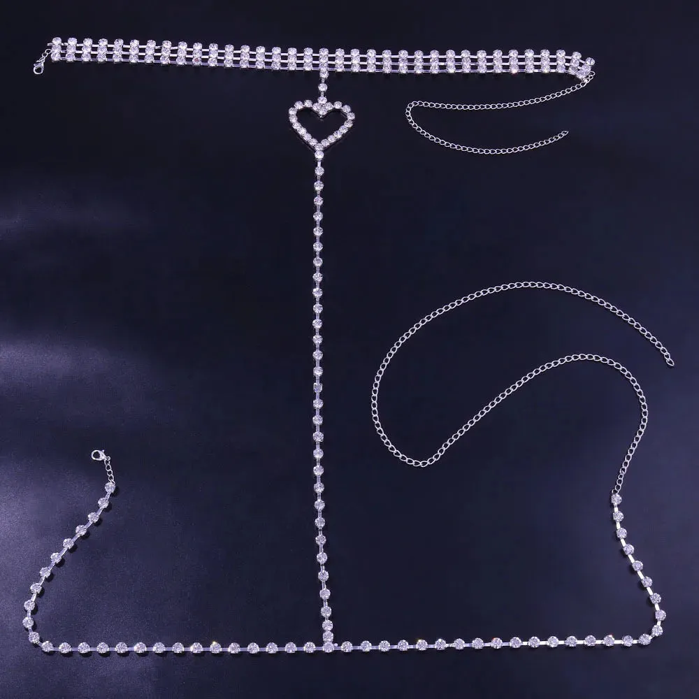 Luxury Rhinestone Heart Body Chain
