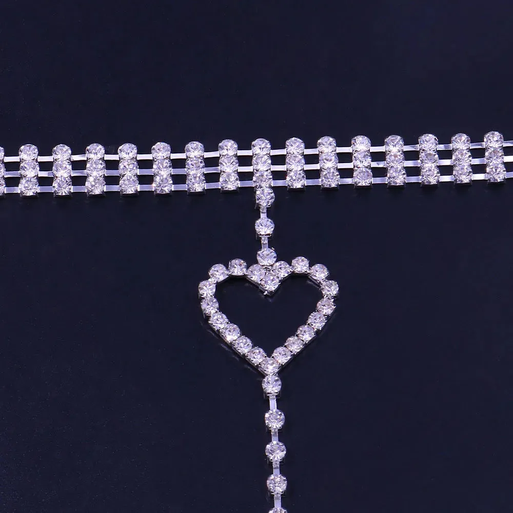 Luxury Rhinestone Heart Body Chain