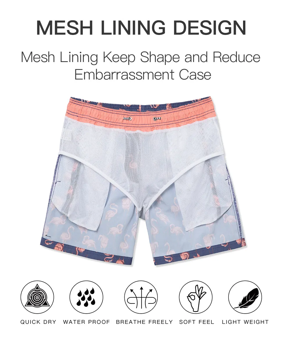 Quick-drying striped Swim Trunks