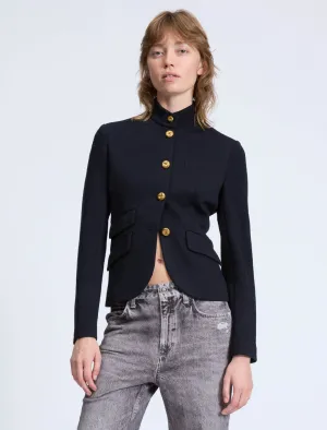 Rag & Bone Slade Cropped Textured Blazer - Navy