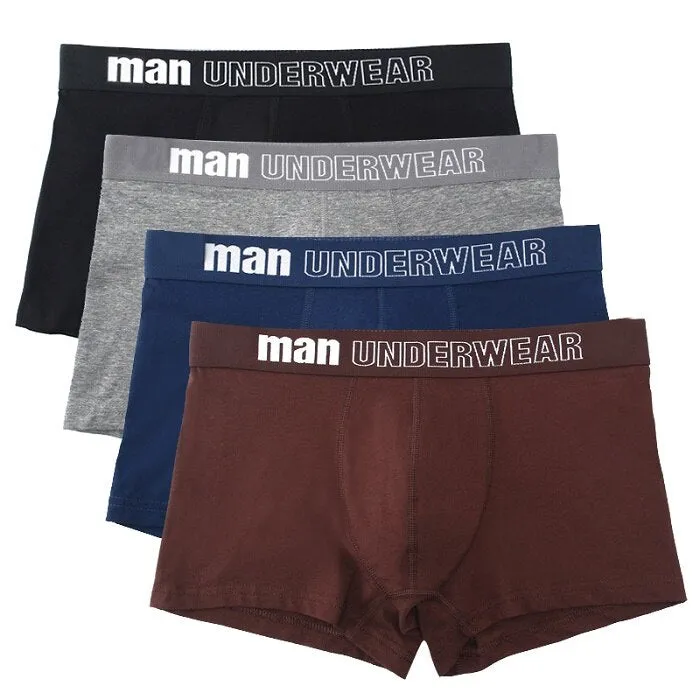 West Louis Men Cotton Soft Boxers Underwear 4Pcs
