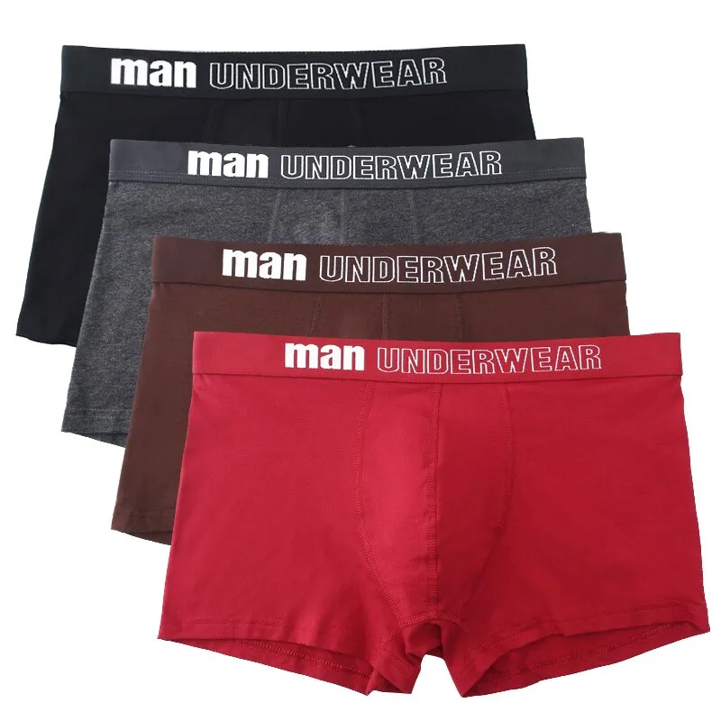 West Louis Men Cotton Soft Boxers Underwear 4Pcs