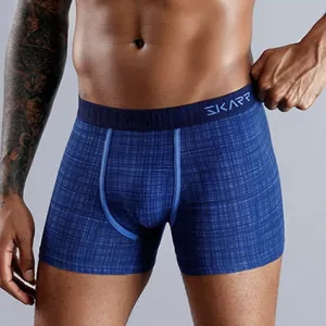 West Louis Plaid Pattern Cotton Men Boxers