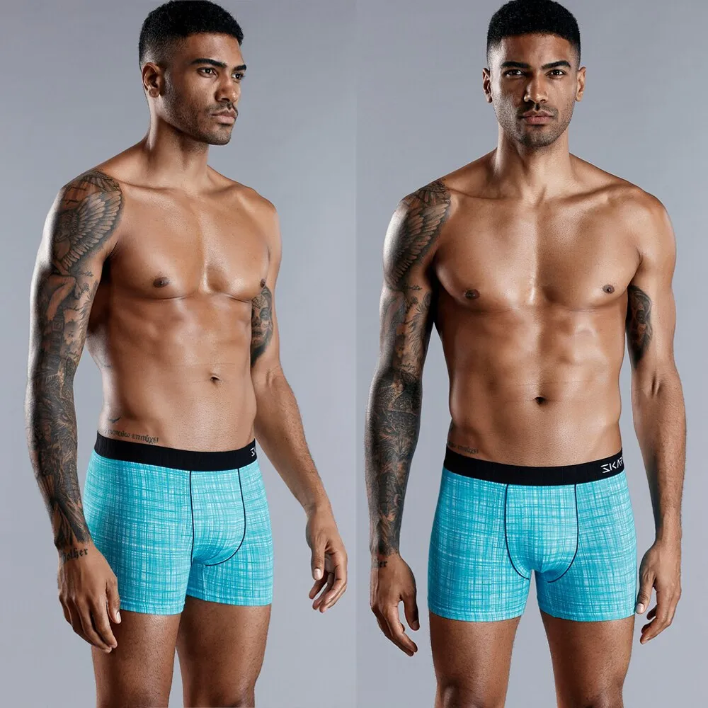 West Louis Plaid Pattern Cotton Men Boxers